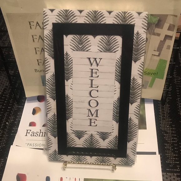 WELCOME Vertical Wood MDF Print Wall Art Farmhouse - Picture 2 of 9